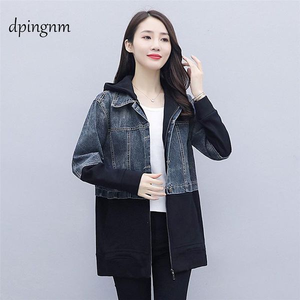 women's jackets spring autumn denim jacket women korean loose long jeans zipper plus size hooded basic coat, Black;brown
women's jackets spring autumn denim jacket women korean loose long jeans zipper plus size hooded basic coat, Black;brown