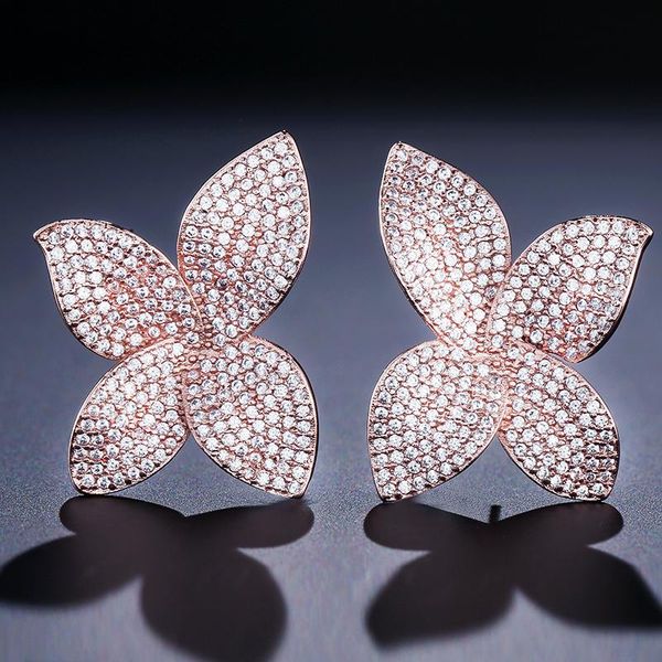 brincos zirconia accessories stud earrings unique design big flower shaped cz pave setting elegant earring for women cep2078e, Golden;silver
brincos zirconia accessories stud earrings unique design big flower shaped cz pave setting elegant earring for women cep2078e, Golden;silver