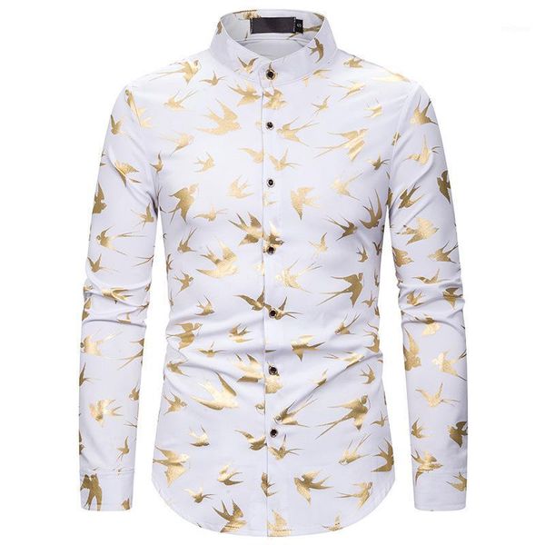 mens long sleeve bronzing print mandarin collar dress shirts 2020 brand slim fit nightclub shirt men camisa social masculina xxl1, White;black
mens long sleeve bronzing print mandarin collar dress shirts 2020 brand slim fit nightclub shirt men camisa social masculina xxl1, White;black