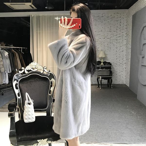 women's fur & faux winter high-quality mid-length coat stand-up collar straight loose thick warm imitation velvet, Black
women's fur & faux winter high-quality mid-length coat stand-up collar straight loose thick warm imitation velvet, Black