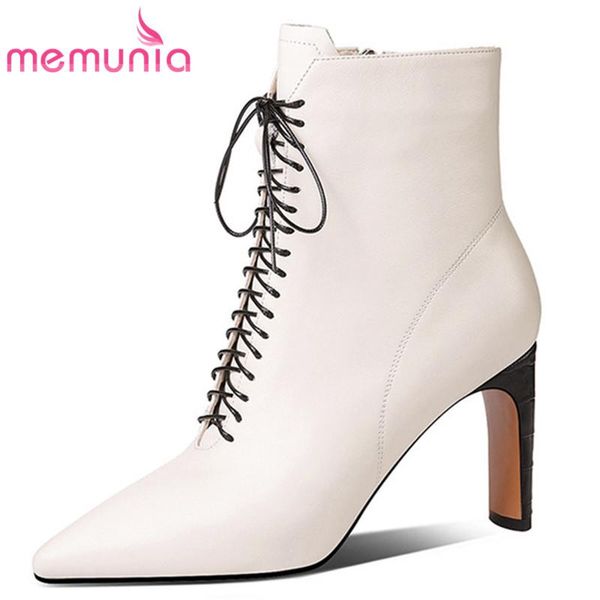 boots memunia 2021 autumn winter genuine leather women high heel dress party shoes cross tied ankle, Black
boots memunia 2021 autumn winter genuine leather women high heel dress party shoes cross tied ankle, Black