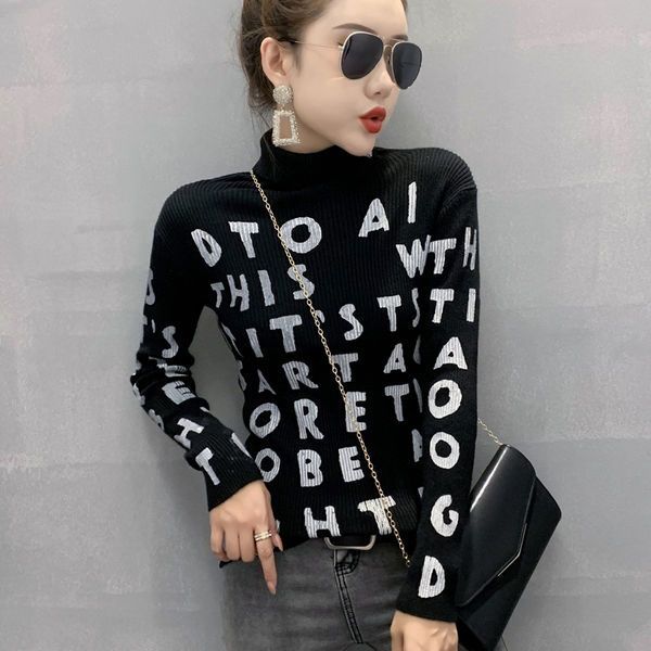 designer winter knitted sweater ladies new knitted high-neck warm long-sleeved sweater casual high-neck letter 3-color bottoming female swea, White;black
designer winter knitted sweater ladies new knitted high-neck warm long-sleeved sweater casual high-neck letter 3-color bottoming female swea, White;black