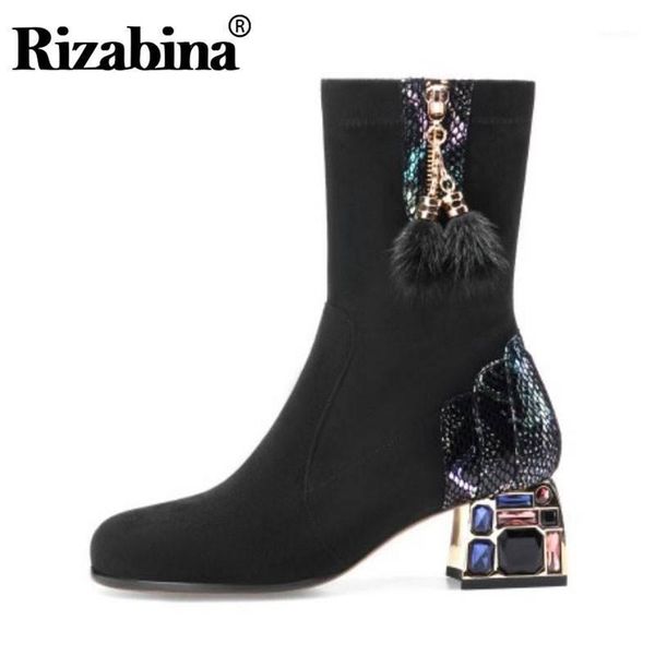 rizabina women mid calf boots real leather winter warm fur shoes women high heels fashion rhinestone ethnic style size 33-401, Black
rizabina women mid calf boots real leather winter warm fur shoes women high heels fashion rhinestone ethnic style size 33-401, Black
