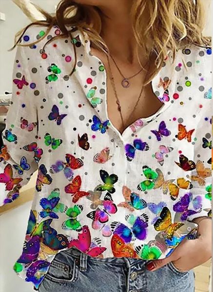 long sleeve shirt woman fashion new shirt loose big size temperament casual print woman, White
long sleeve shirt woman fashion new shirt loose big size temperament casual print woman, White