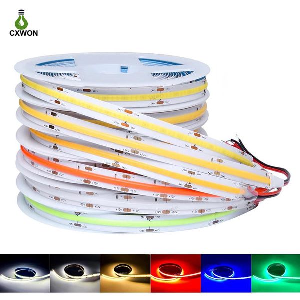 cob led strip light dc12v 24v 384leds/m 10mm high density dimmable tape fob strip light w/ww/r/g/b
cob led strip light dc12v 24v 384leds/m 10mm high density dimmable tape fob strip light w/ww/r/g/b