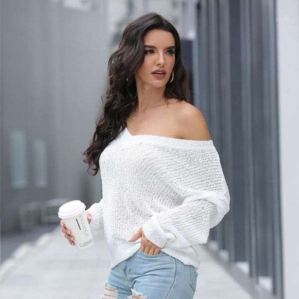 v-neck long-sleeved knitted sweater solid color pullover 2020 autumn and winter1, White;black
v-neck long-sleeved knitted sweater solid color pullover 2020 autumn and winter1, White;black