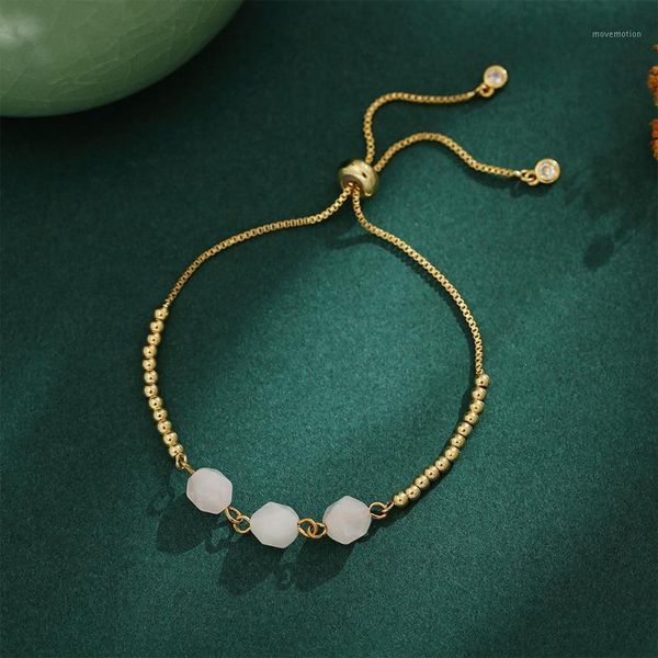 new handmade natural pink stone 3 bead strand energy healing stone chain link bracelet for women girl drop ship1, Golden;silver
new handmade natural pink stone 3 bead strand energy healing stone chain link bracelet for women girl drop ship1, Golden;silver