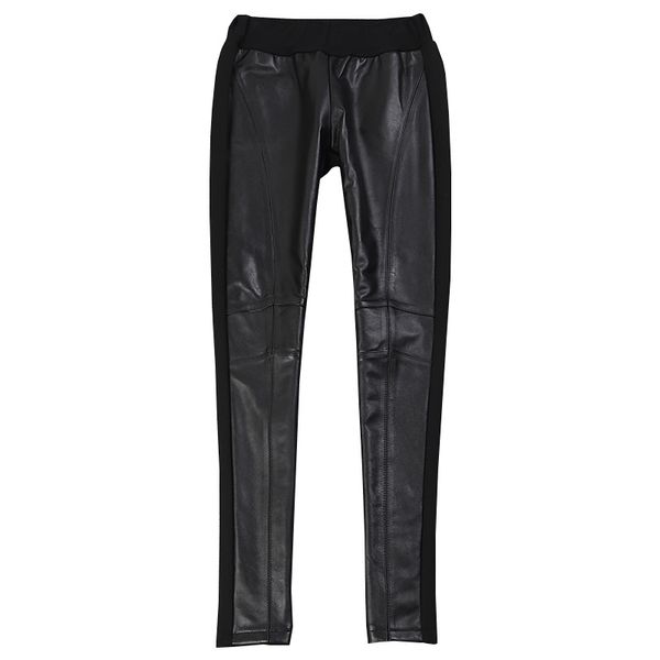 real genuine sheep stretch women's trousers high-waisted sticthing was thin leather pants with f1571 pockets, Black;white
real genuine sheep stretch women's trousers high-waisted sticthing was thin leather pants with f1571 pockets, Black;white