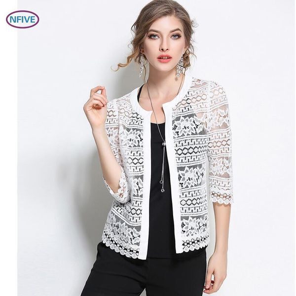 women's jackets nfive brand 2021 women thin slim fashion european spring lace hollow out cardigan pure color quality large code coat, Black;brown
women's jackets nfive brand 2021 women thin slim fashion european spring lace hollow out cardigan pure color quality large code coat, Black;brown