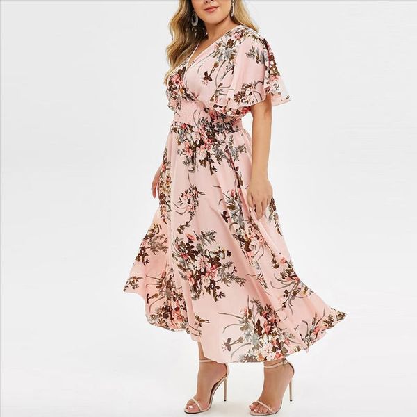 38 summer bohemian long dress plus size fashion women floral printed v neck short sleeve casual floral beach dress vestidos, Black;gray
38 summer bohemian long dress plus size fashion women floral printed v neck short sleeve casual floral beach dress vestidos, Black;gray