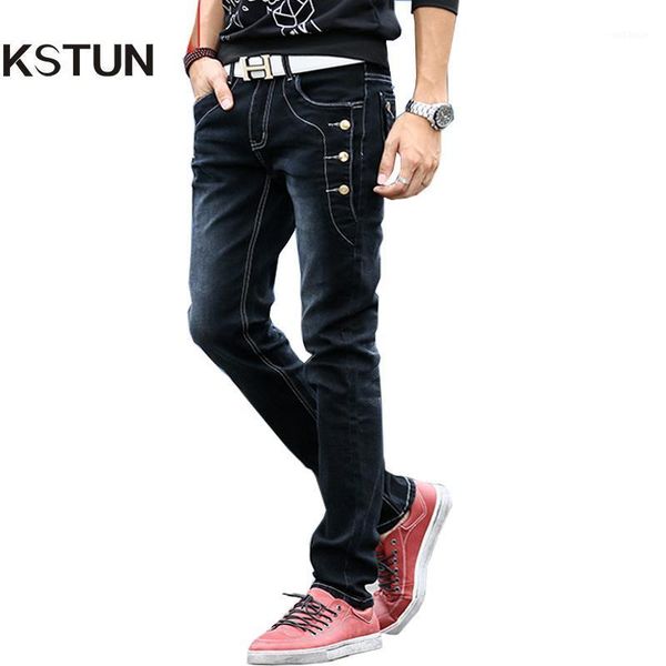 kstun mens jeans 2021 buttons designer black grey supper skinny stretch denim jogger biker moto jeans fashion rivets pantolon1, Blue
kstun mens jeans 2021 buttons designer black grey supper skinny stretch denim jogger biker moto jeans fashion rivets pantolon1, Blue