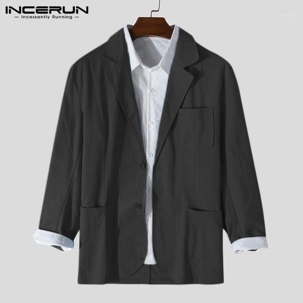 autumn men blazers solid color lapel 2020 casual long sleeve coats pockets outerwear streetwear men leisure suits s-5xl incerun1, White;black
autumn men blazers solid color lapel 2020 casual long sleeve coats pockets outerwear streetwear men leisure suits s-5xl incerun1, White;black
