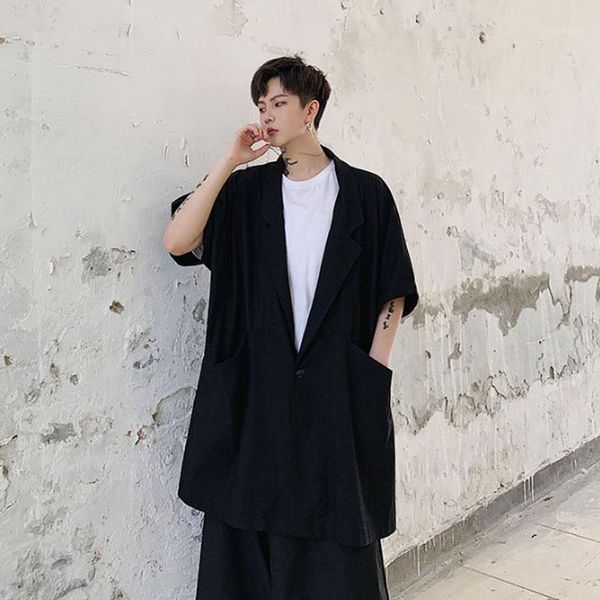 men oversize cotton linen short sleeve loose casual trench coat male streetwear hip hop gothic thin outerwear long jacket1, Tan;black
men oversize cotton linen short sleeve loose casual trench coat male streetwear hip hop gothic thin outerwear long jacket1, Tan;black