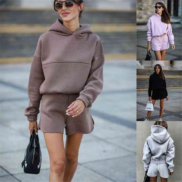 fall autumn style warm 2 piece set tracksuit women hooded long sleeve pullover sweatshirt high waist shorts, White
fall autumn style warm 2 piece set tracksuit women hooded long sleeve pullover sweatshirt high waist shorts, White