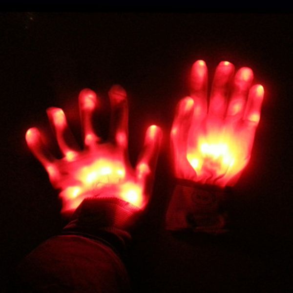 Xmy Led Flash Gloves Rainbow Glowing Gloves Fluorescent Dance Show Performance Props Party Luminous Props Ktv Bar Place Grand Event