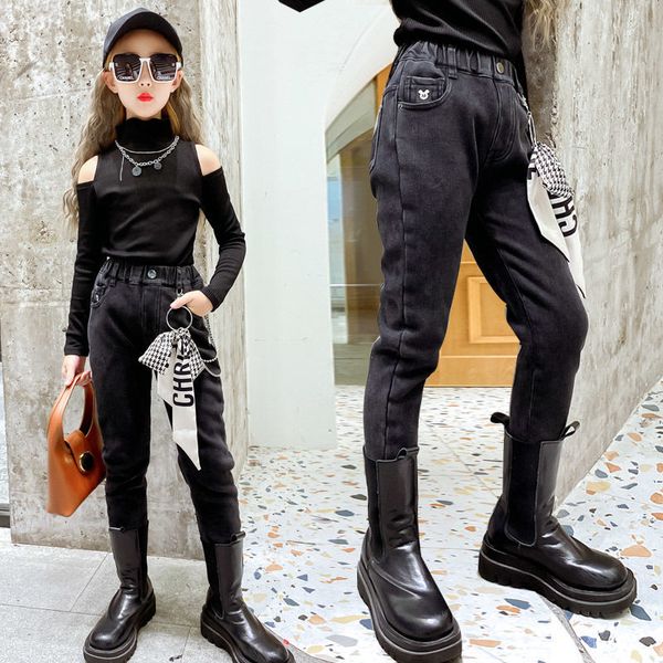 Girl magic pants autumn and winter plus velvet pants jeans children's baby trousers big boy black pencil pants, Blue
Girl magic pants autumn and winter plus velvet pants jeans children's baby trousers big boy black pencil pants, Blue