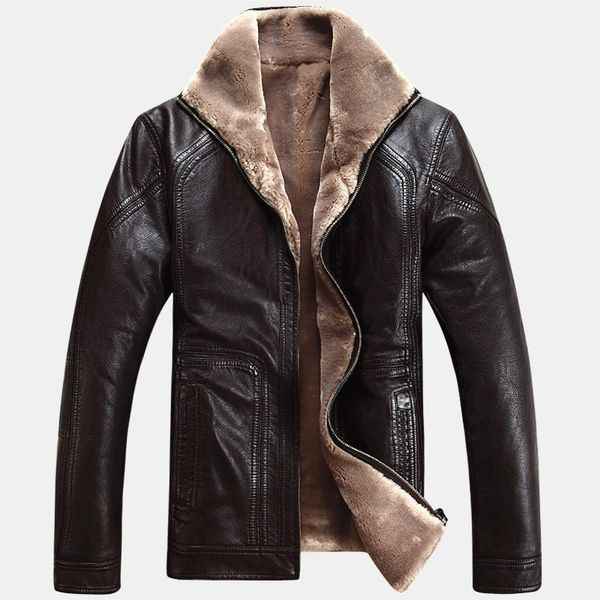 men's sells winter thick sheep's casual clothing gathering leather cargo jacket lsei, Black;brown
men's sells winter thick sheep's casual clothing gathering leather cargo jacket lsei, Black;brown