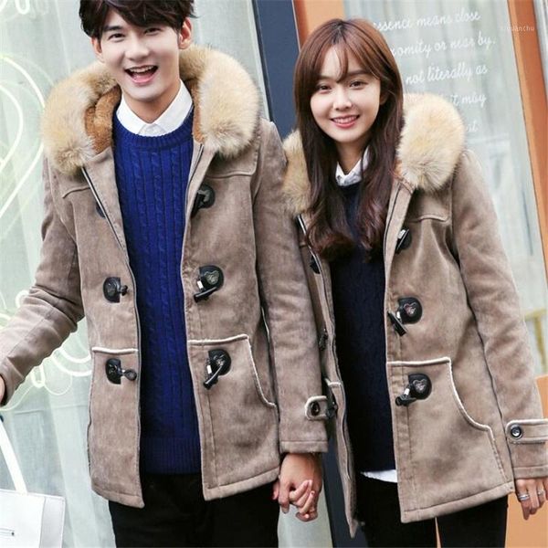 2020 new winter warm lovers cotton lining suede leather jacket faux fur collar hooded men women parka overcoat thicken coats1, Black
2020 new winter warm lovers cotton lining suede leather jacket faux fur collar hooded men women parka overcoat thicken coats1, Black