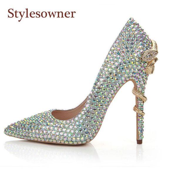 bride wedding dress crystal shoes luxury colorful diamond slip on snake decor thin high heel shallow mouth pointed toe pumps, Black
bride wedding dress crystal shoes luxury colorful diamond slip on snake decor thin high heel shallow mouth pointed toe pumps, Black