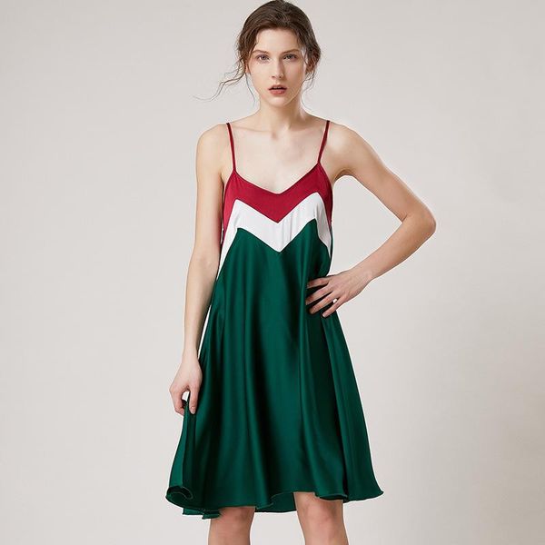 women's sleepwear summer suspender nightdress women satin nightgown nightwear patchwork nightie intimate lingerie home clothing, Black;red
women's sleepwear summer suspender nightdress women satin nightgown nightwear patchwork nightie intimate lingerie home clothing, Black;red