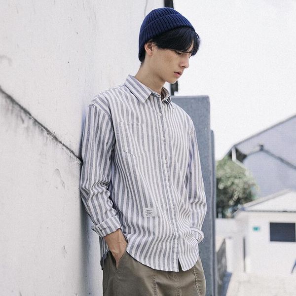 men's casual shirts japanese menswear 2021 tide autumn shirt male lapel loose striped jacket men fashion long-sleeved cotton -xxl1, White;black
men's casual shirts japanese menswear 2021 tide autumn shirt male lapel loose striped jacket men fashion long-sleeved cotton -xxl1, White;black