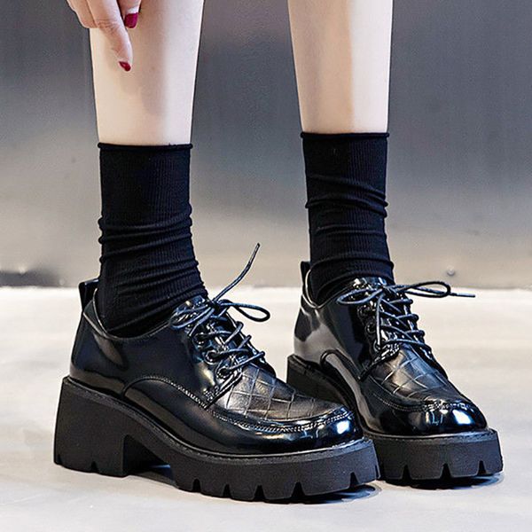 spring autumn women oxford shoes diamond plaid lace up leather shoes high heels casual platform shoes black zapatos mujer 9438n
spring autumn women oxford shoes diamond plaid lace up leather shoes high heels casual platform shoes black zapatos mujer 9438n