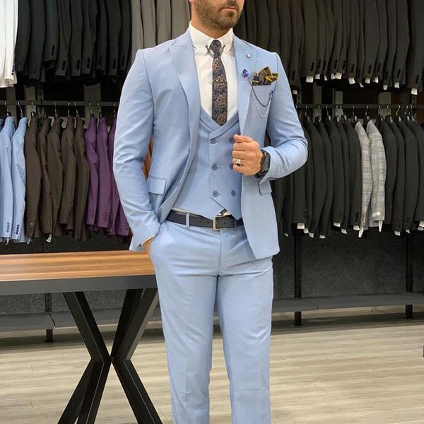 handsome mens coat pants suits light sky two button wedding tailored party prom business blazer 3 pieces, Black;gray
handsome mens coat pants suits light sky two button wedding tailored party prom business blazer 3 pieces, Black;gray