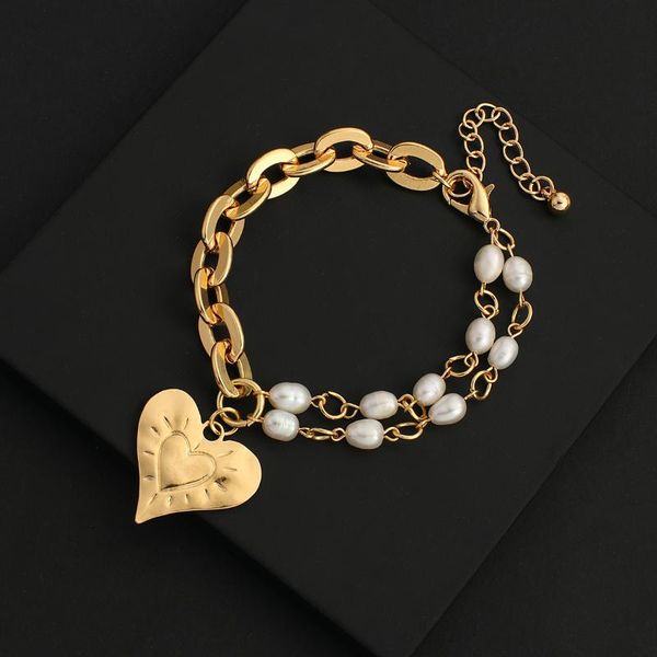 allyes gold color heart charm metal chunky link chain bracelets for women pearl beads bracelet party jewelry couple gifts, Black
allyes gold color heart charm metal chunky link chain bracelets for women pearl beads bracelet party jewelry couple gifts, Black