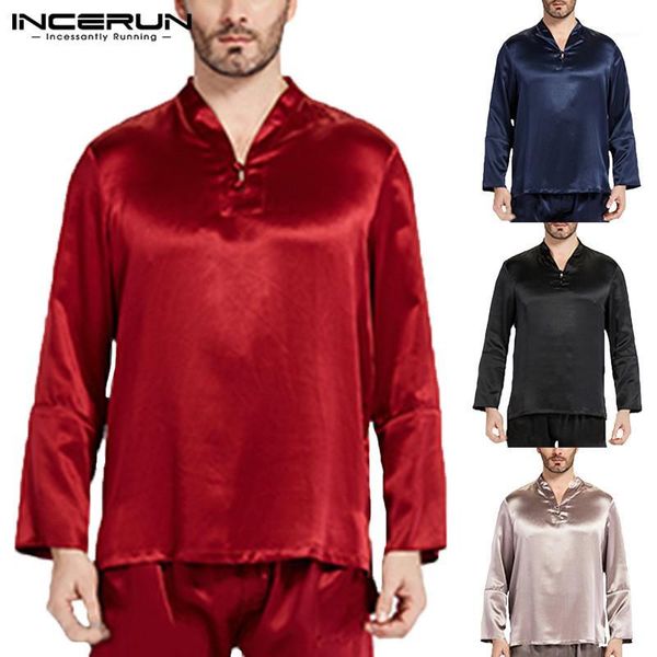 elegant satin silk mens pajama tee long sleeve pullovers sleepwear pyajama loose soft solid pajama 5xl masculina clothes1, Black;brown
elegant satin silk mens pajama tee long sleeve pullovers sleepwear pyajama loose soft solid pajama 5xl masculina clothes1, Black;brown