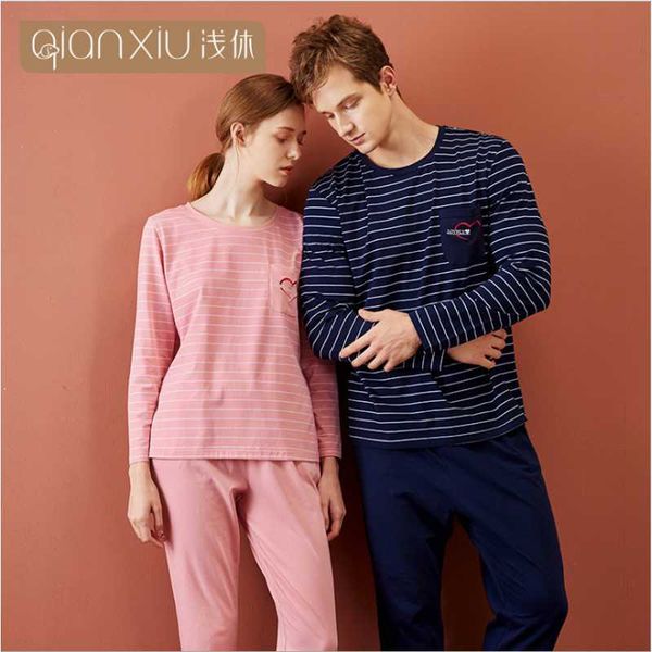 2020 autumn couples casual striped pajama sets male cotton sleepwear suit men long sleeve round collar t shirt & pants plus size, Black;brown
2020 autumn couples casual striped pajama sets male cotton sleepwear suit men long sleeve round collar t shirt & pants plus size, Black;brown