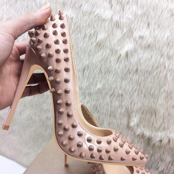 fashion red bottom high heel rivets leather women shallow mouth pumps size 34-41 high heels 8cm 10cm 12cm, Black
fashion red bottom high heel rivets leather women shallow mouth pumps size 34-41 high heels 8cm 10cm 12cm, Black