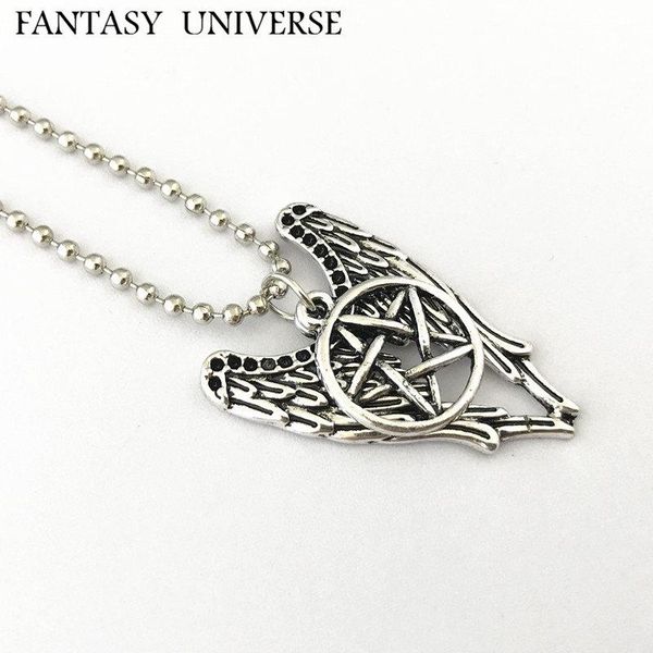 pendant necklaces fantasy universe movie fashion metal kawaii supernatural dean necklace cosplay five-pointed star wing jewelry, Silver
pendant necklaces fantasy universe movie fashion metal kawaii supernatural dean necklace cosplay five-pointed star wing jewelry, Silver