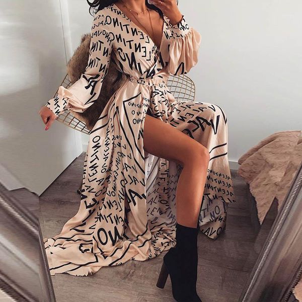 women letter print v-neck thigh slit maxi dress long sleeve elegant boho beach dress casual long dresses1, Black;gray
women letter print v-neck thigh slit maxi dress long sleeve elegant boho beach dress casual long dresses1, Black;gray