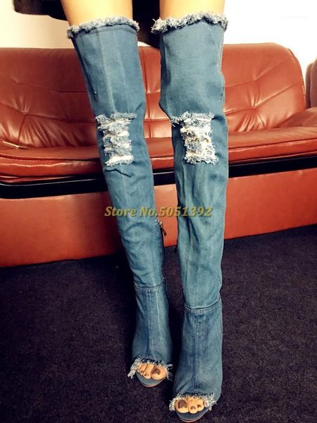boots real picture denim over the knee peep toe clear pvc block heels hollow fashon women rome boot zipper dress shoes1, Black
boots real picture denim over the knee peep toe clear pvc block heels hollow fashon women rome boot zipper dress shoes1, Black