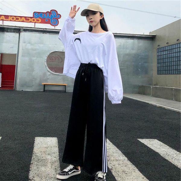 summer trousers womens streetwear joggers casual striped black high waist long pants women sweatpants patchwork strips, Black;white
summer trousers womens streetwear joggers casual striped black high waist long pants women sweatpants patchwork strips, Black;white