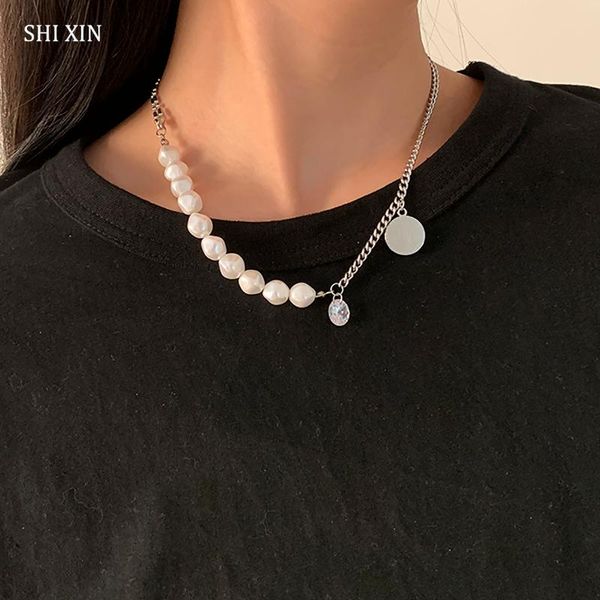 chokers shixin asymmetry stainless steel chain pearl beads choker necklace for women punk coin pendnats necklaces on neck collar jewelry, Golden;silver
chokers shixin asymmetry stainless steel chain pearl beads choker necklace for women punk coin pendnats necklaces on neck collar jewelry, Golden;silver