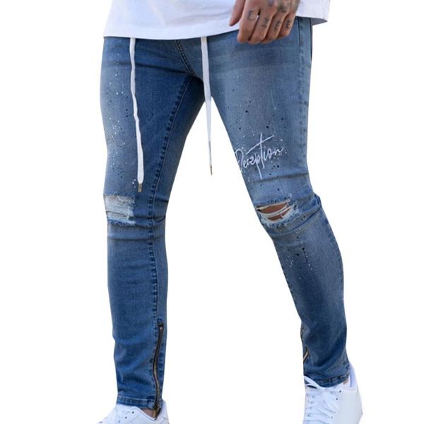 men's jeans s-3xl letter printed men denim pants drawstring male stretch ripped slim fit joggers trousers skinny mens, Blue
men's jeans s-3xl letter printed men denim pants drawstring male stretch ripped slim fit joggers trousers skinny mens, Blue
