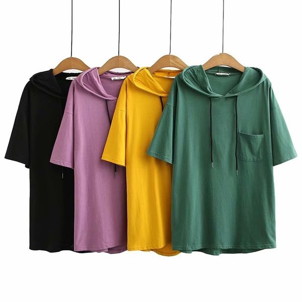 size hoooded plus solid women cotton short sleeves summer big casual shirts hlrw, White
size hoooded plus solid women cotton short sleeves summer big casual shirts hlrw, White