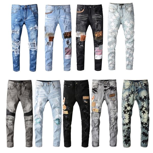 s Distrsed Ripped Slim Fit Motorcycle Biker Denim For Fashion Digner Hip Hop Men Jeans Good Quality, Blue
s Distrsed Ripped Slim Fit Motorcycle Biker Denim For Fashion Digner Hip Hop Men Jeans Good Quality, Blue