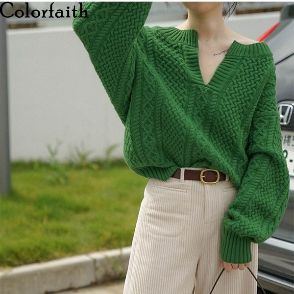 colorfaith autumn winter women's pullover oversize sweaters v-neck casual minimalist korean knitted ladies jumpers sw5235 201201, White;black
colorfaith autumn winter women's pullover oversize sweaters v-neck casual minimalist korean knitted ladies jumpers sw5235 201201, White;black