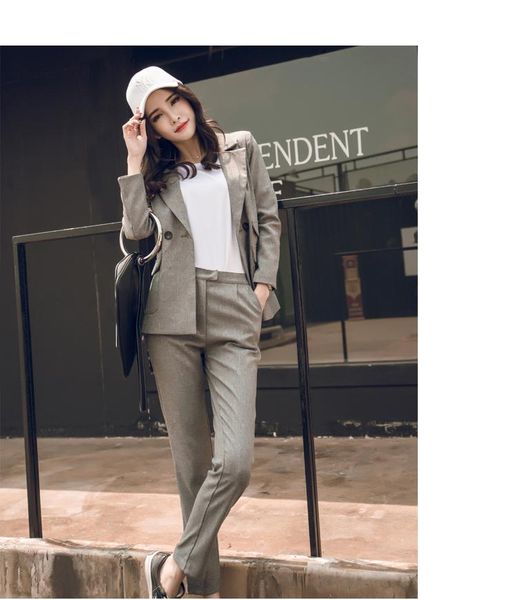 women's suits & blazers two pieces set autumn and winter loose small suit pants professional female, White;black
women's suits & blazers two pieces set autumn and winter loose small suit pants professional female, White;black