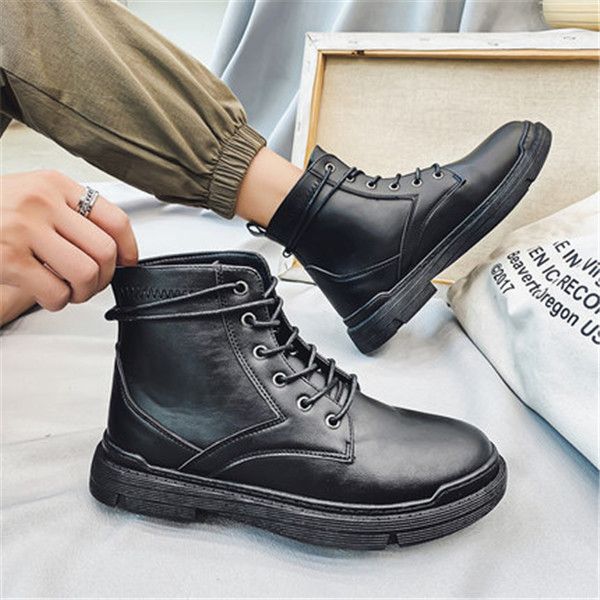 men's winter boots plus velvet british style tooling short black male korean style trendy black all match handsome
men's winter boots plus velvet british style tooling short black male korean style trendy black all match handsome