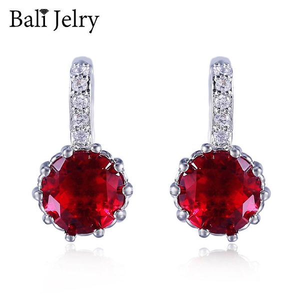 BaliJelry Fashion Earrings Silver 925 Jewelry Round Ruby Zircon Gemstone Drop Earring Accessories for Women Wedding Engagement
BaliJelry Fashion Earrings Silver 925 Jewelry Round Ruby Zircon Gemstone Drop Earring Accessories for Women Wedding Engagement