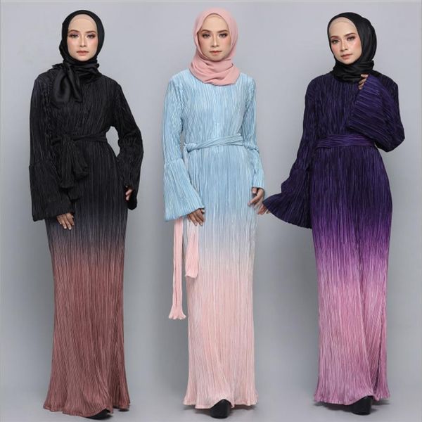 gradient rainbow printed dress plied muslim strain islamic dubai was thin abayas with f1607 dropship belt, White;black
gradient rainbow printed dress plied muslim strain islamic dubai was thin abayas with f1607 dropship belt, White;black