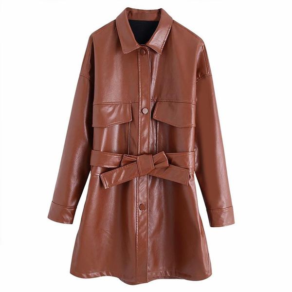 women's jackets women autumn solid long pu coats single breasted sashes bow tie fashion female elegant street shirts jacket outerwear, Black;brown
women's jackets women autumn solid long pu coats single breasted sashes bow tie fashion female elegant street shirts jacket outerwear, Black;brown