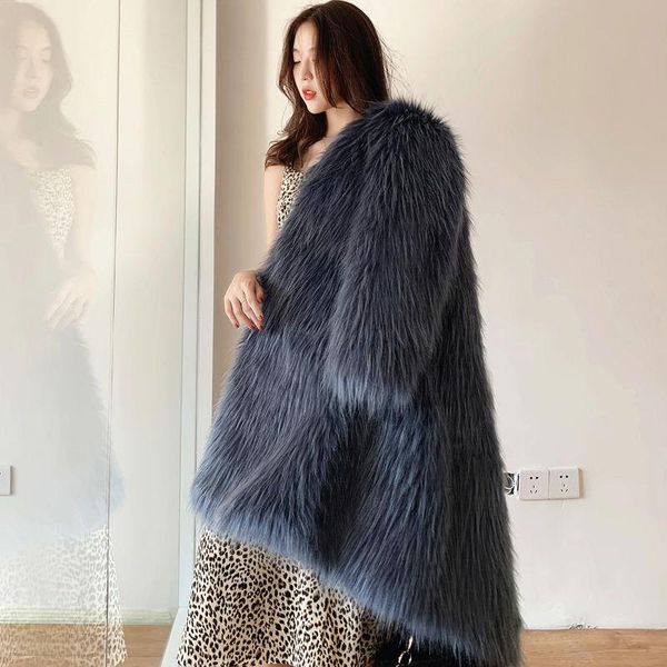 women's fur & faux 2021 women autumn winter slim raccoon jacket female elegant v-neck long sleeve outerwear lady casual mid-long coat e, Black
women's fur & faux 2021 women autumn winter slim raccoon jacket female elegant v-neck long sleeve outerwear lady casual mid-long coat e, Black