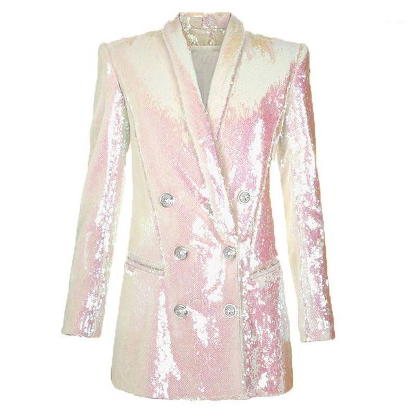 popular fashion runway 2020 designer blazer women's double breasted shawl collar shimmer sequined long blazer jacket1, White;black
popular fashion runway 2020 designer blazer women's double breasted shawl collar shimmer sequined long blazer jacket1, White;black
