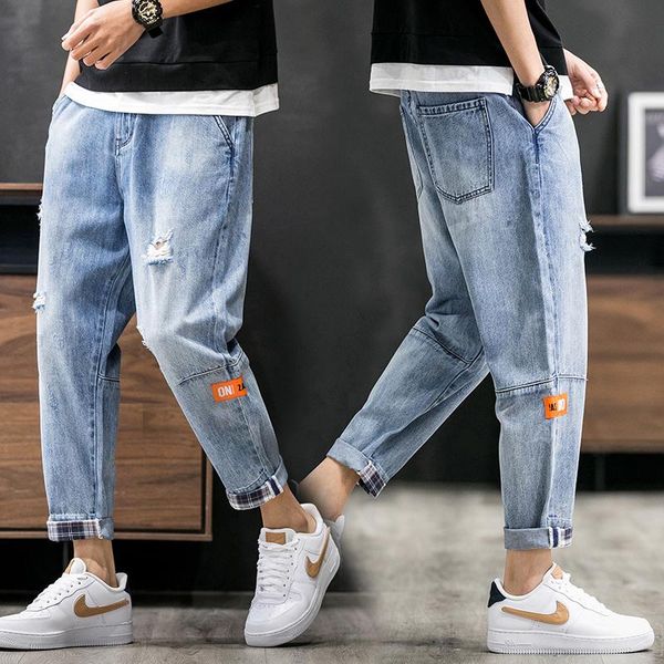 men's jeans men loose nine points harem pants trendy brand begging denim spring torn casual fashion, Blue
men's jeans men loose nine points harem pants trendy brand begging denim spring torn casual fashion, Blue