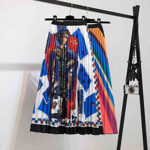 summer fashion european brand printed skirts womens high waisted mid-calf cartoon pleated skirt girls party rok jupe rave, Black
summer fashion european brand printed skirts womens high waisted mid-calf cartoon pleated skirt girls party rok jupe rave, Black
