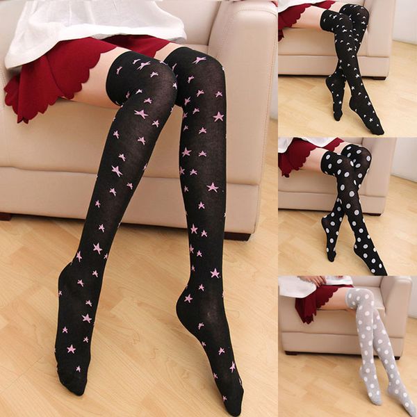 polka dot women's stockings 1 pair sweet star printed thigh high plus size girls knee thin long socks, Black;white
polka dot women's stockings 1 pair sweet star printed thigh high plus size girls knee thin long socks, Black;white